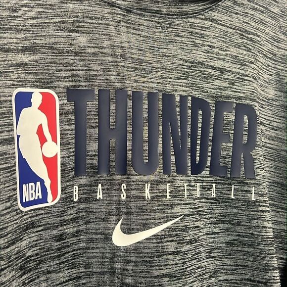 🔥🏀 OKLAHOMA CITY THUNDER NBA NIKE Dri-Fit Polyester Hoodie Sweatshirt Lg -NWOT - Picture 3 of 9